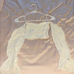 White Off the shoulder Crop Top